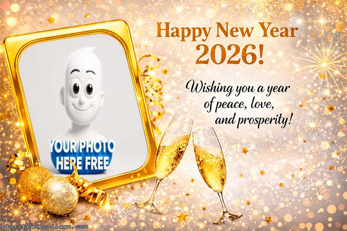 Happy New Year 2026 photo frame maker online free
