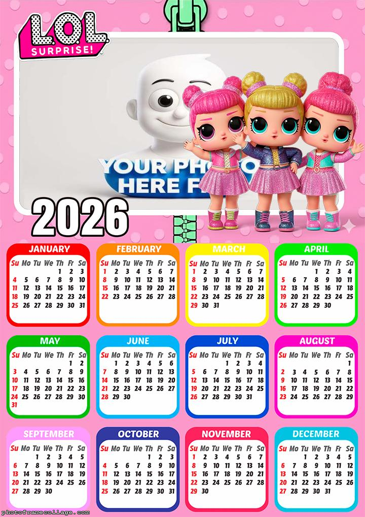 Calendar 2026 LOL Personalized Photo Frames