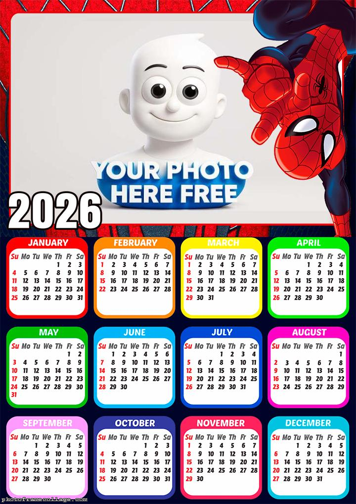 Calendar 2026 Spider-Man Toys