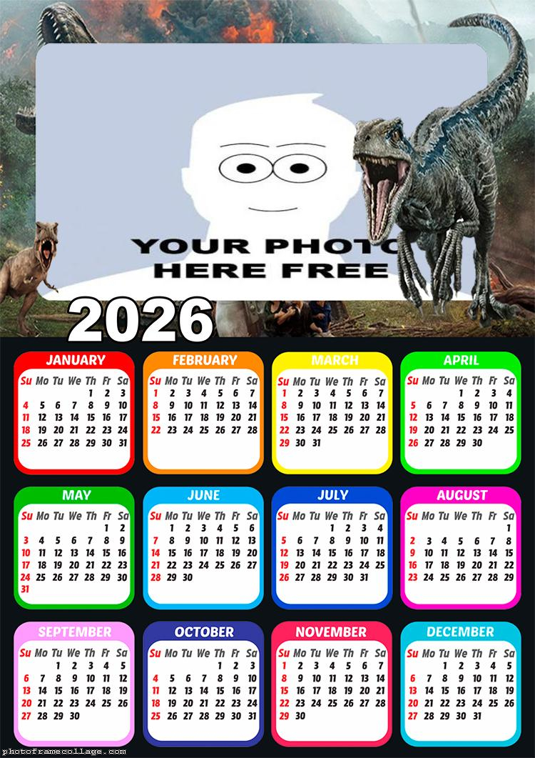 Calendar 2026 Jurassic World