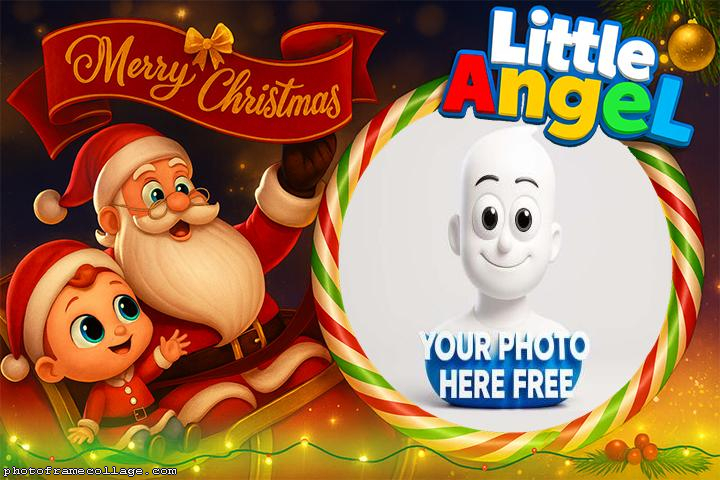 Little Angel Merry Christmas photo collage maker