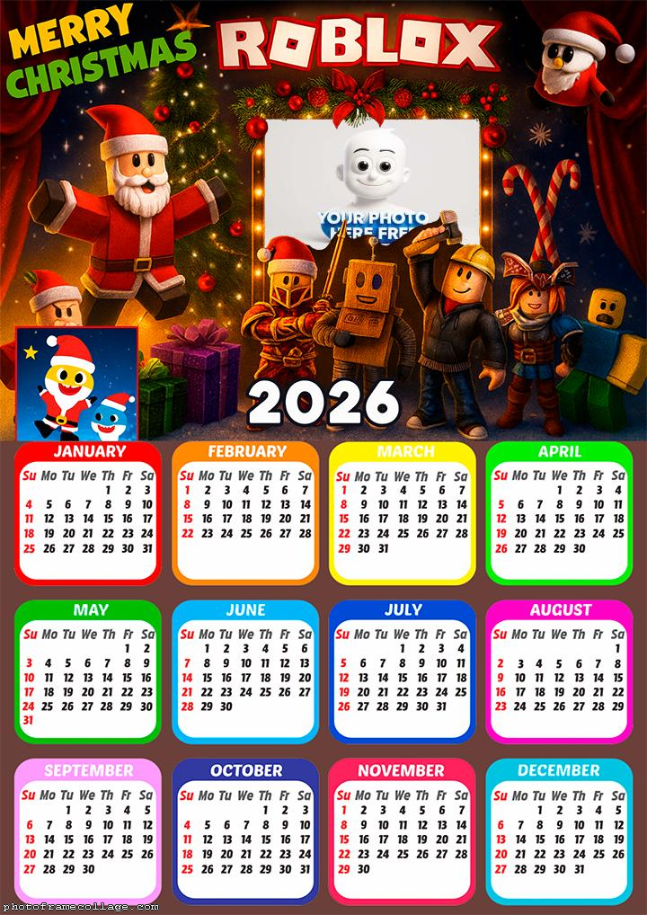 Calendar 2026 Merry Christmas Roblox