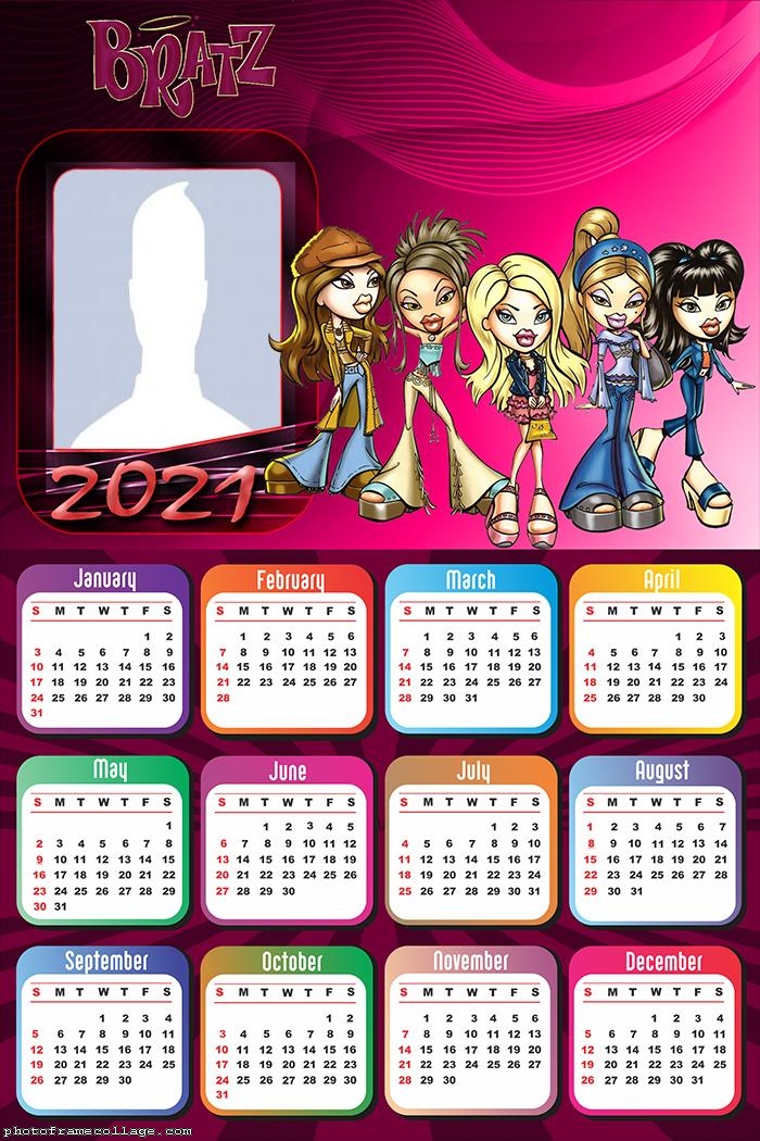 Calendar 2021 Bratz Dolls