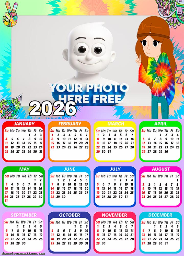 Calendar 2026 Tie Dye