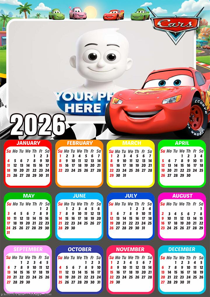 Calendar 2026 Lightning McQueen