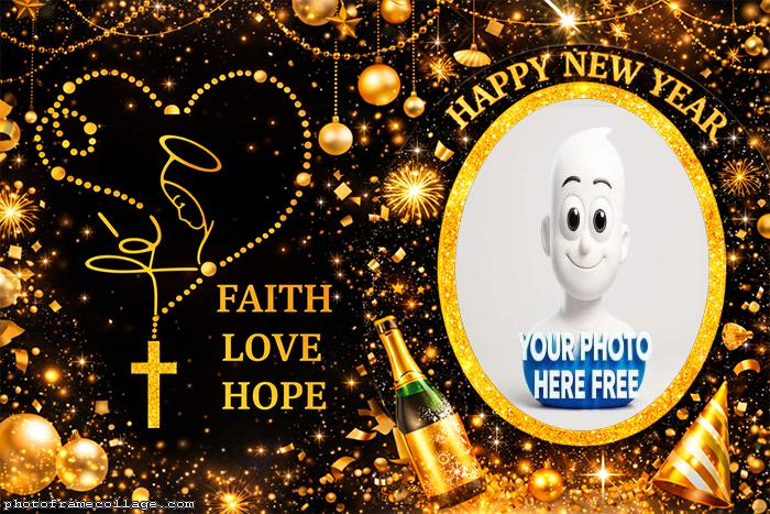 Faith Love Hope Happy New Year Frame Online