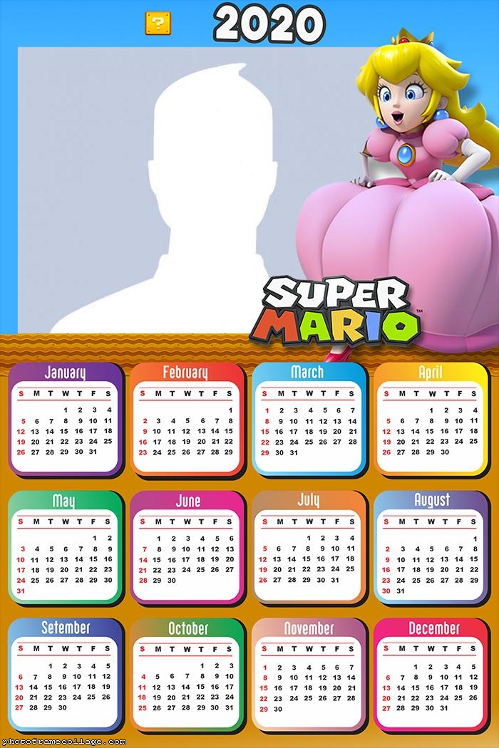 Princess of the Super Mario Game Calendar 2020