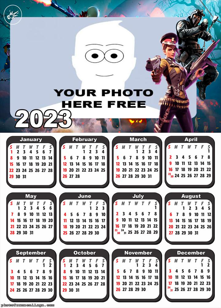 Calendar 2023 Free Fire