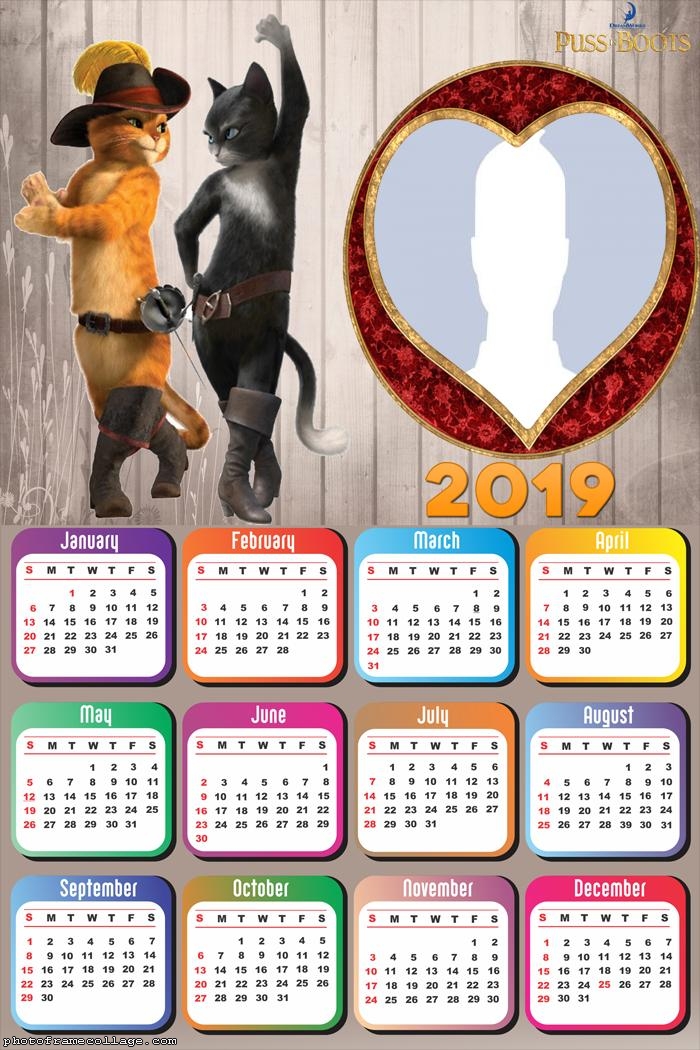 Puss in Boots Calendar 2019