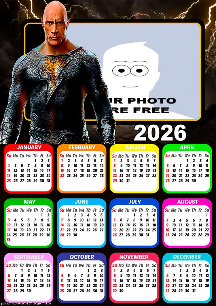 Calendar 2026 Black Adam