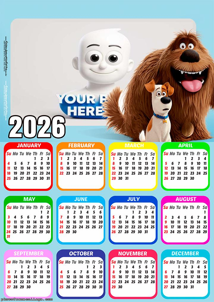 Calendar 2026 The Secret Life of Pets