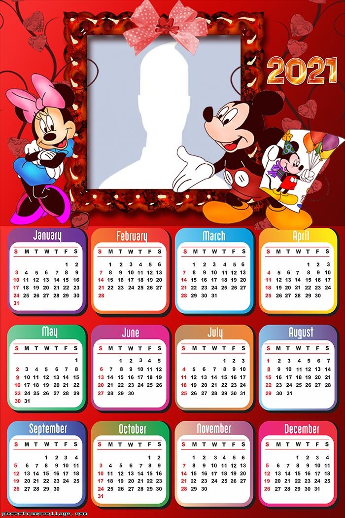 Calendar 2021 Mickey and Minnie