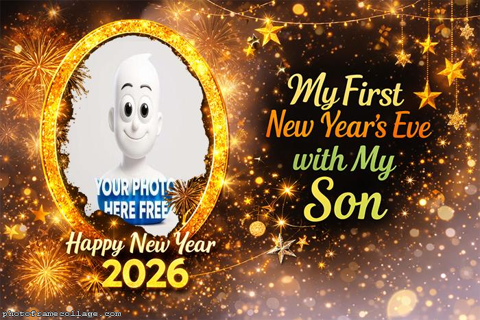 Frame with My Son Happy 2026 photo collage