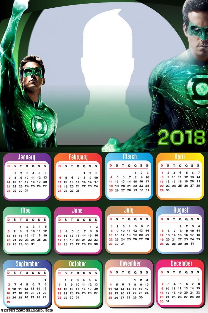 Calendar 2018 Green Lantern