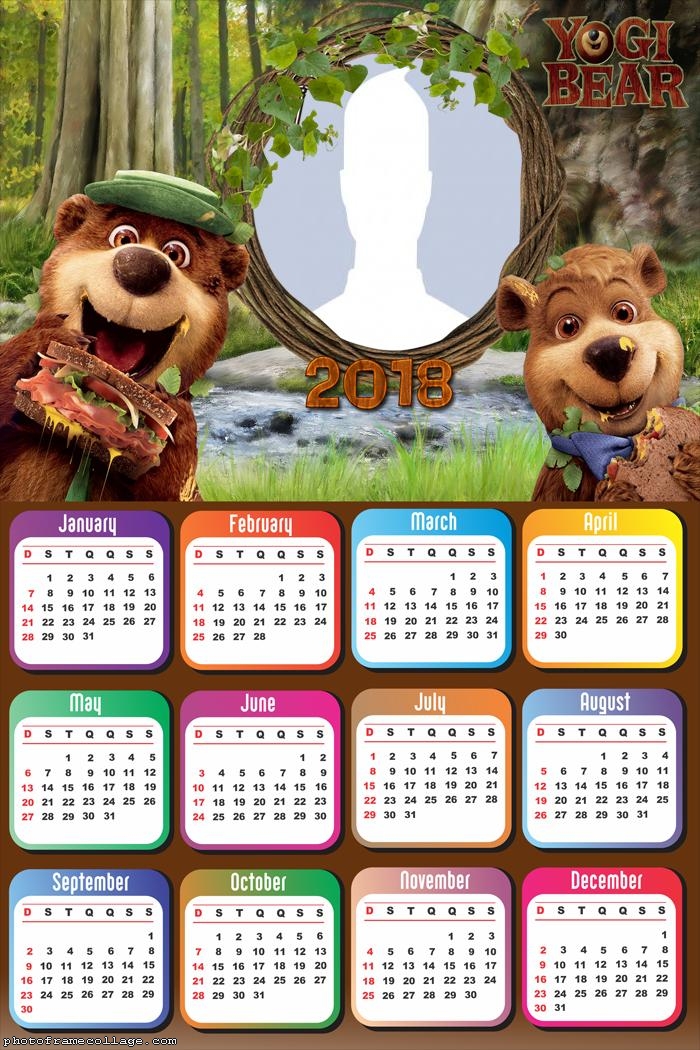 Calendar 2018 Yogi Bear Picture Frame