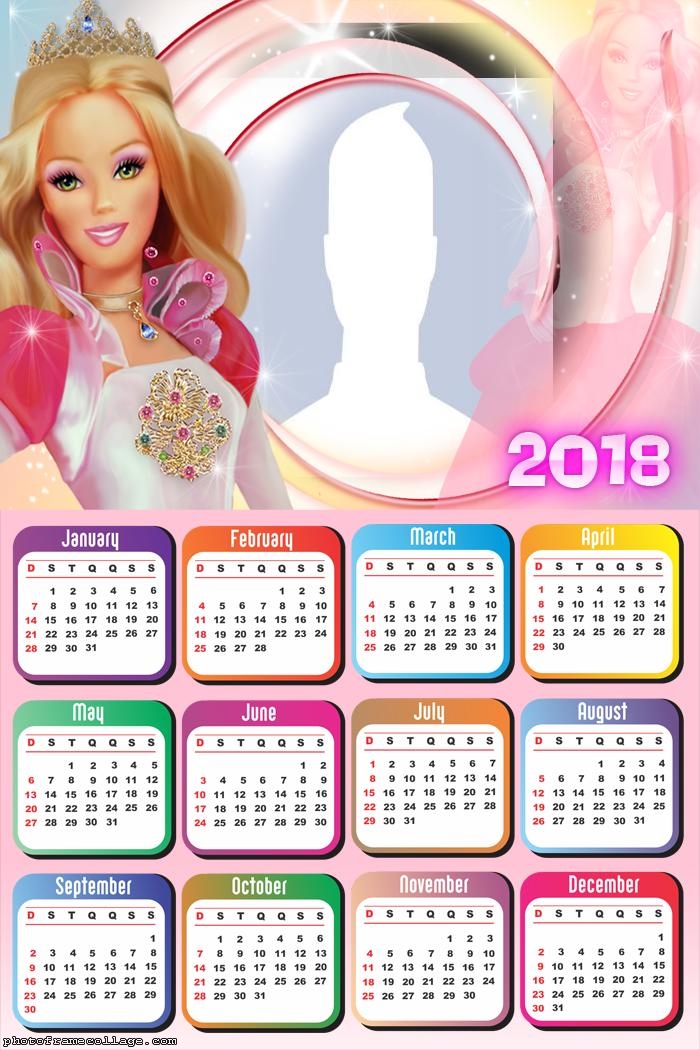 Calendar 2018 Barbie Doll