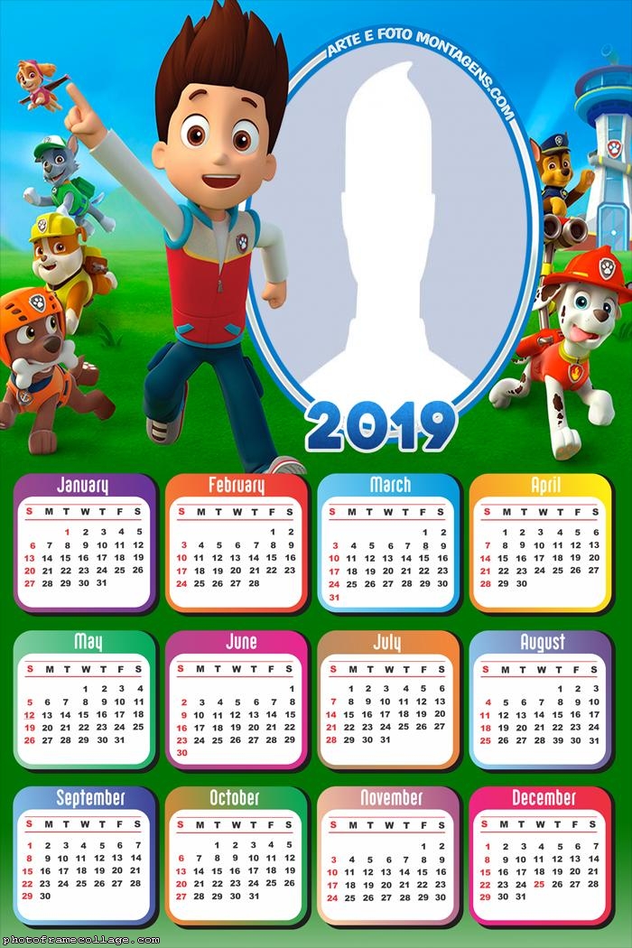 Paw Patrol Calendar 2019