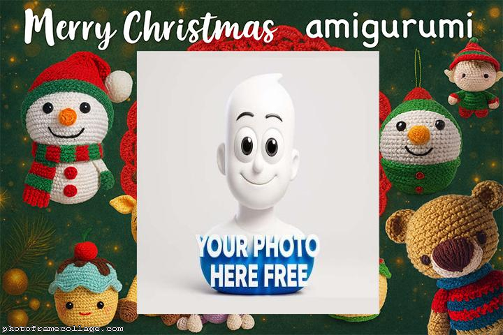 Merry Christmas Amigurumi photo collage ideas