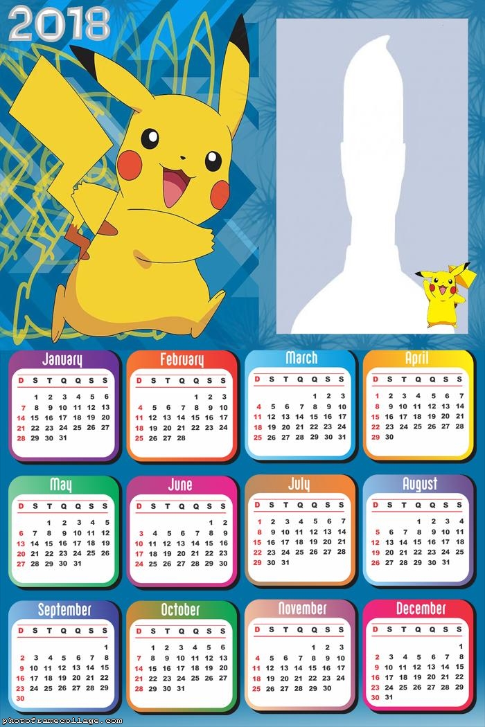Calendar 2018 Pikachu
