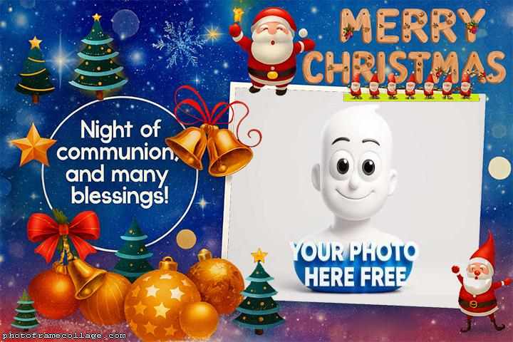 Night of Communion Merry Christmas photo frame