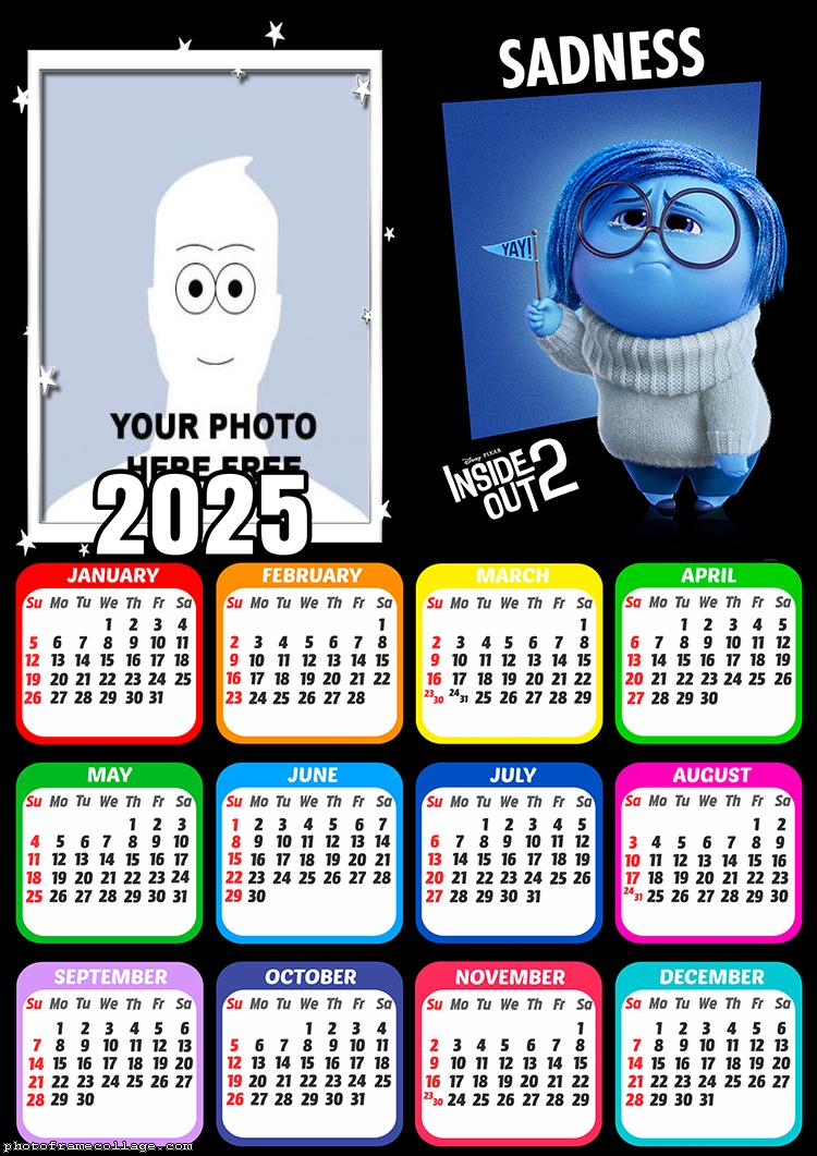 Calendar 2025 Sadness Inside Out 2