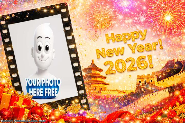 New Year 2026 photo frame