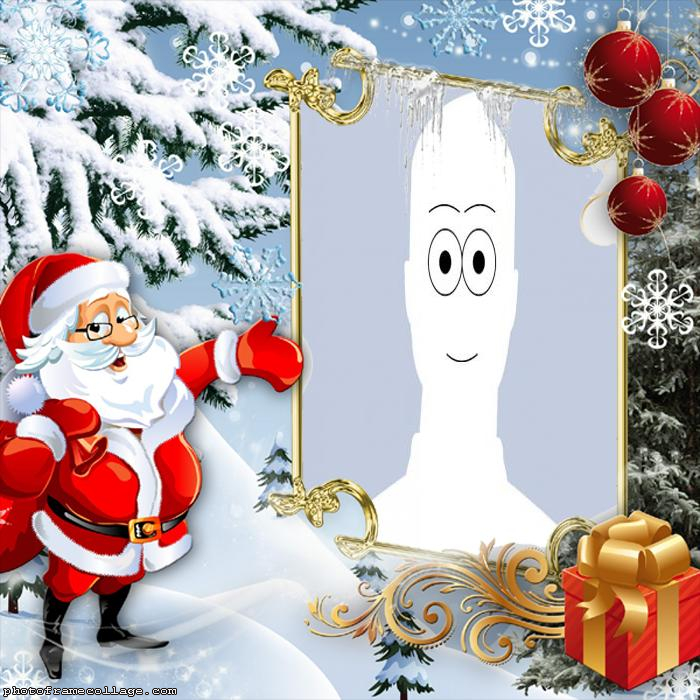 Santa Claus in Snow Picture Frame Digital