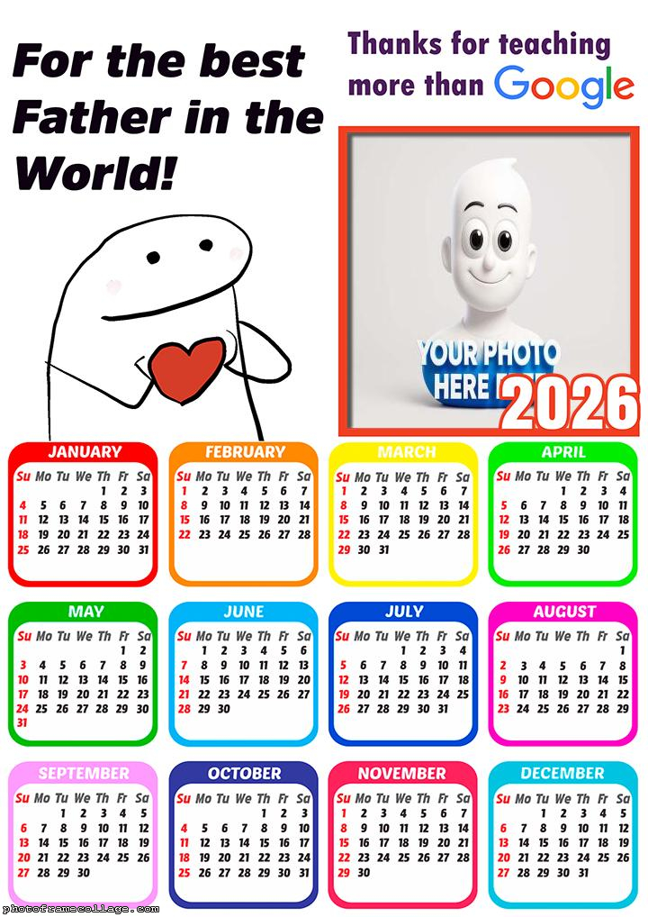 Calendar 2026 Bento Flork Happy Fathers Day