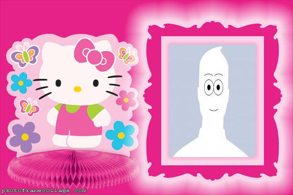 Photo Collage Free Hello Kitty and Flowers