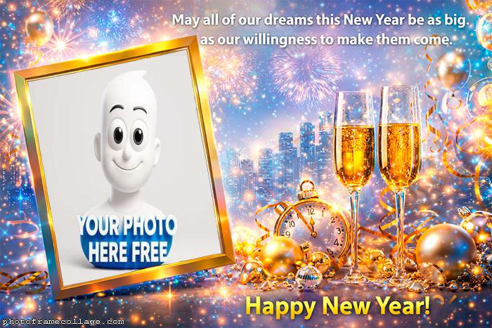 Printable New Year photo frame collage 