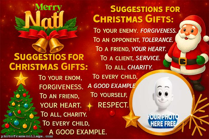 Suggestions for Christmas Gifts printable photo frame