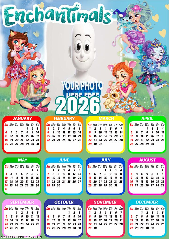 Calendar 2026 Enchantimals Personalized Photo Frames
