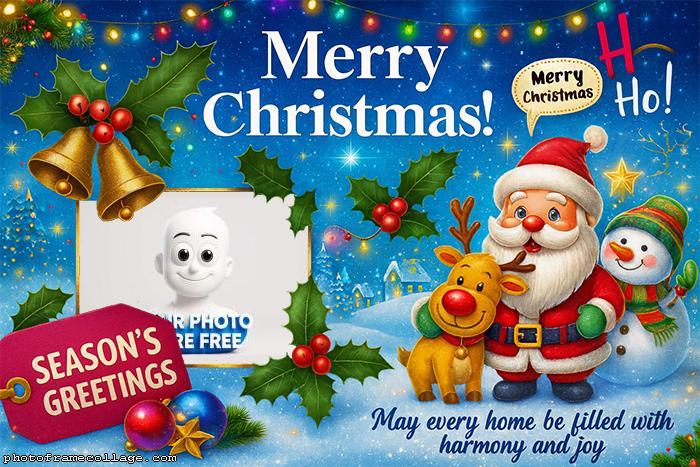 Merry Christmas harmony and joy picture frame