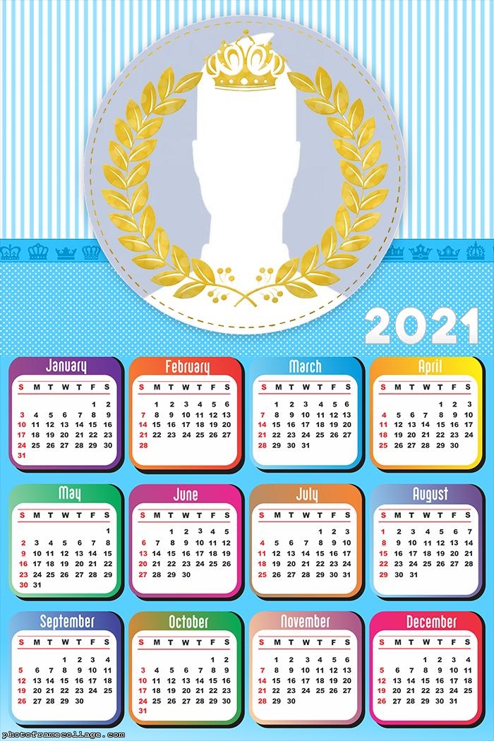 Calendar 2021 Royal Boy Baby Shower