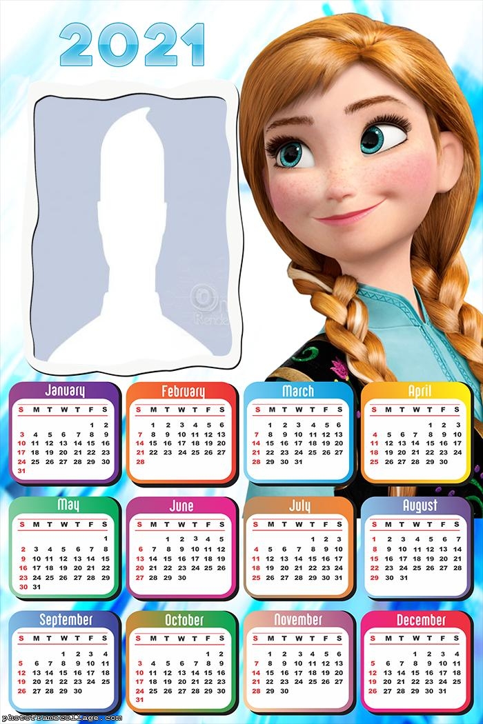 Calendar 2021 Anna Frozen Dresses