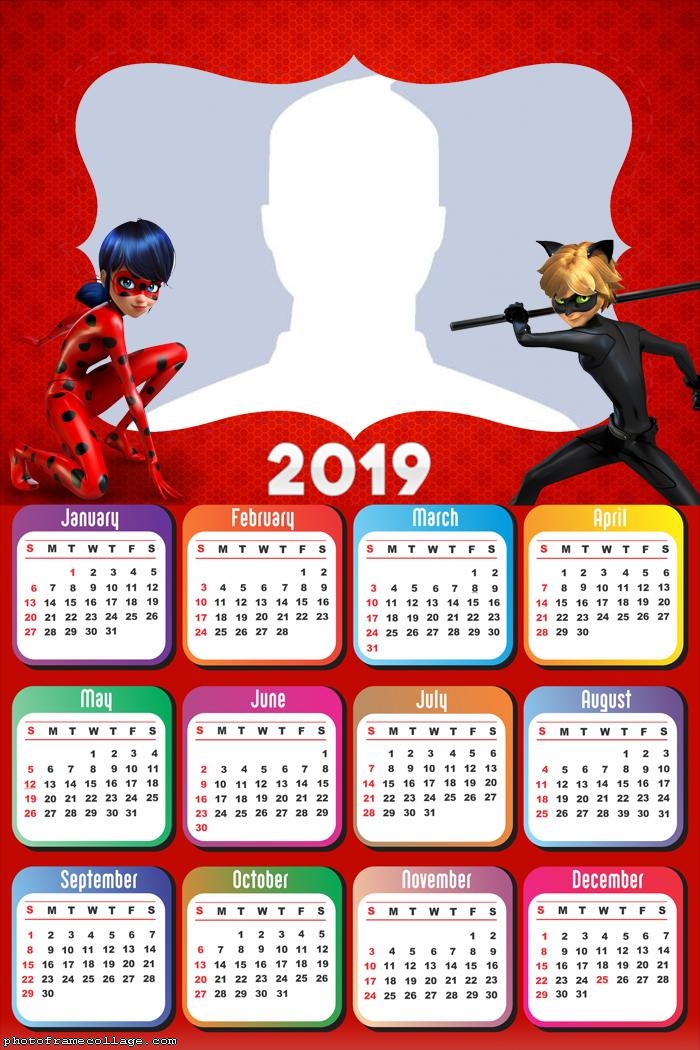 Ladybug and Cat Noir Calendar 2019