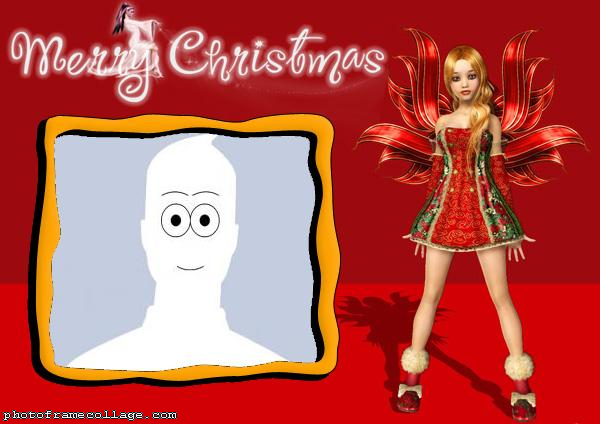 Girl in Christmas Costume Photo Collage Free