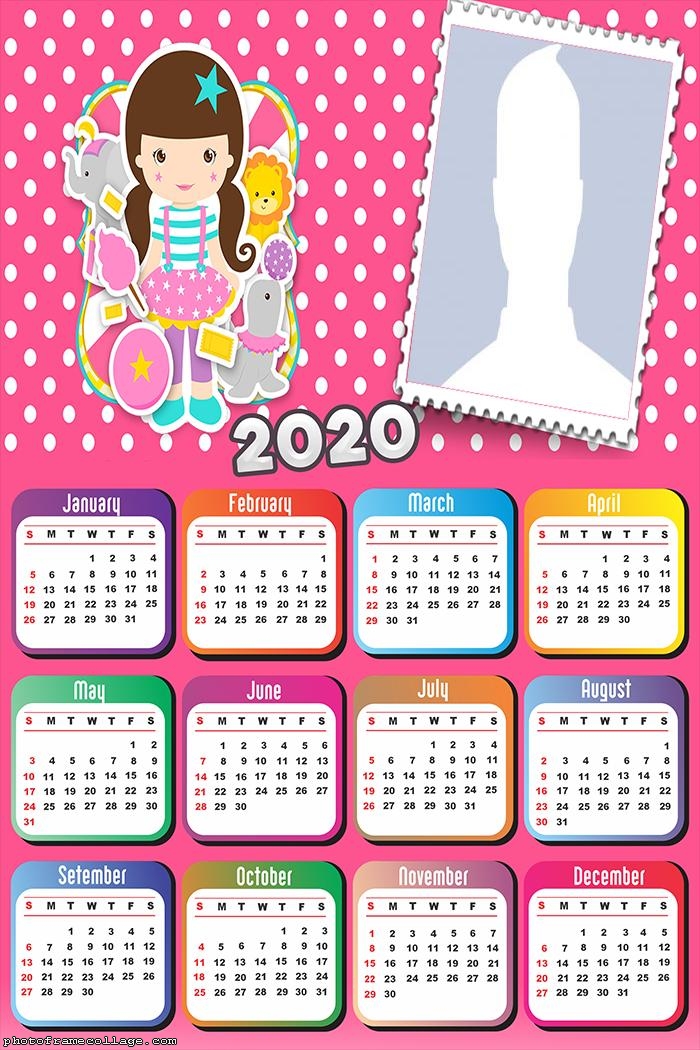 Frame Picture Circus Girl Calendar 2020