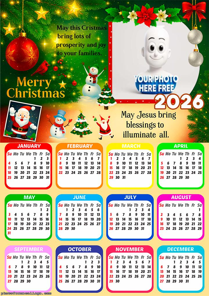 Calendar 2026 May Jesus bring blessing to illuminate