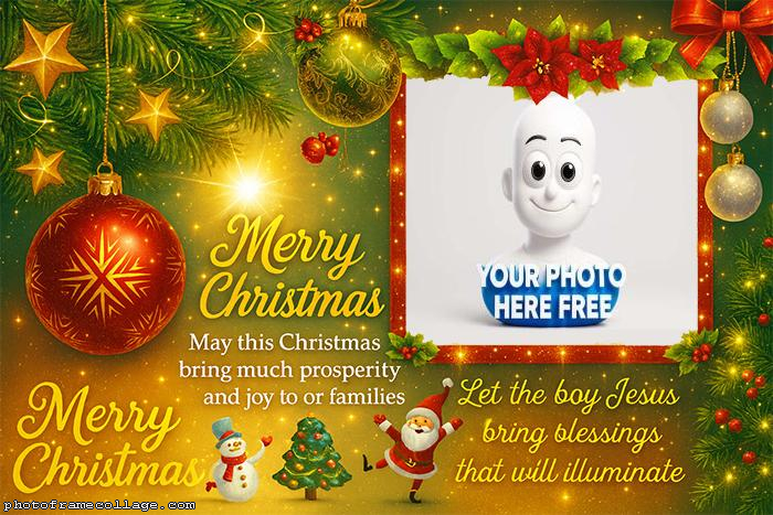 Photo Frame Merry Christmas and much prosperity