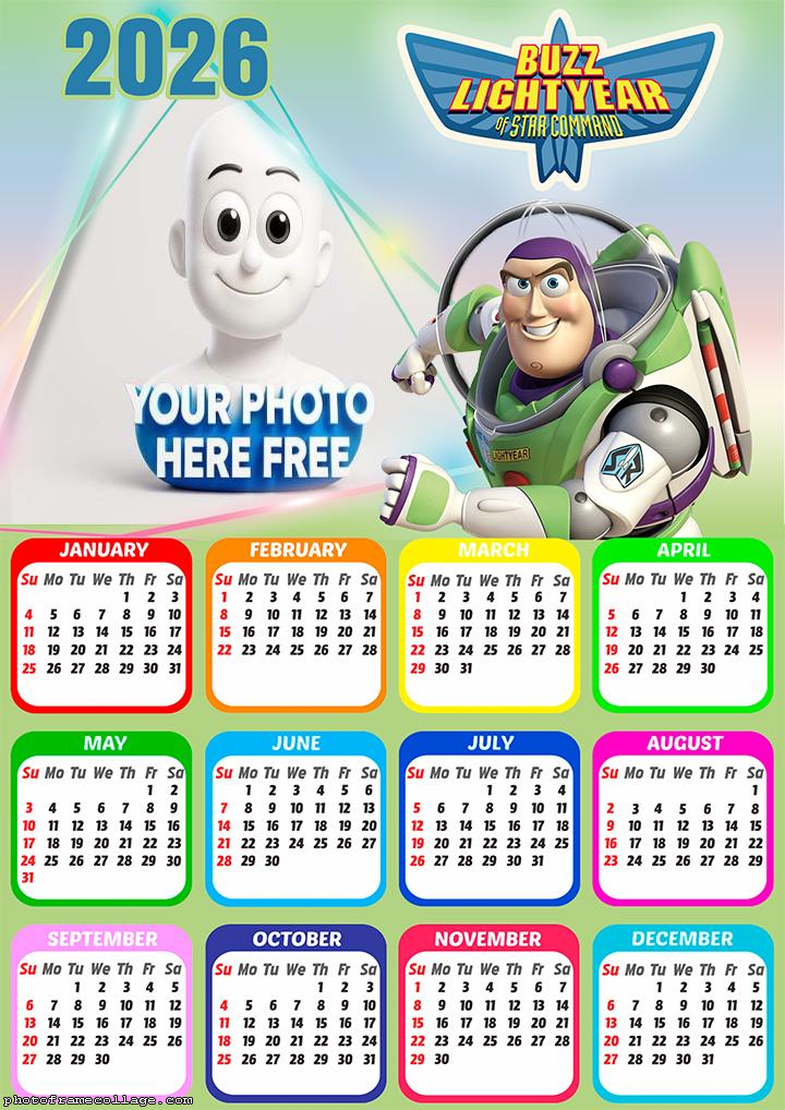 Calendar 2026 Buzz Lightyear of Star Command