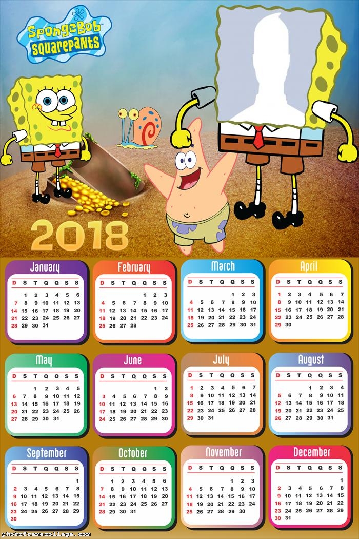 Calendar 2018 Sponge Bob