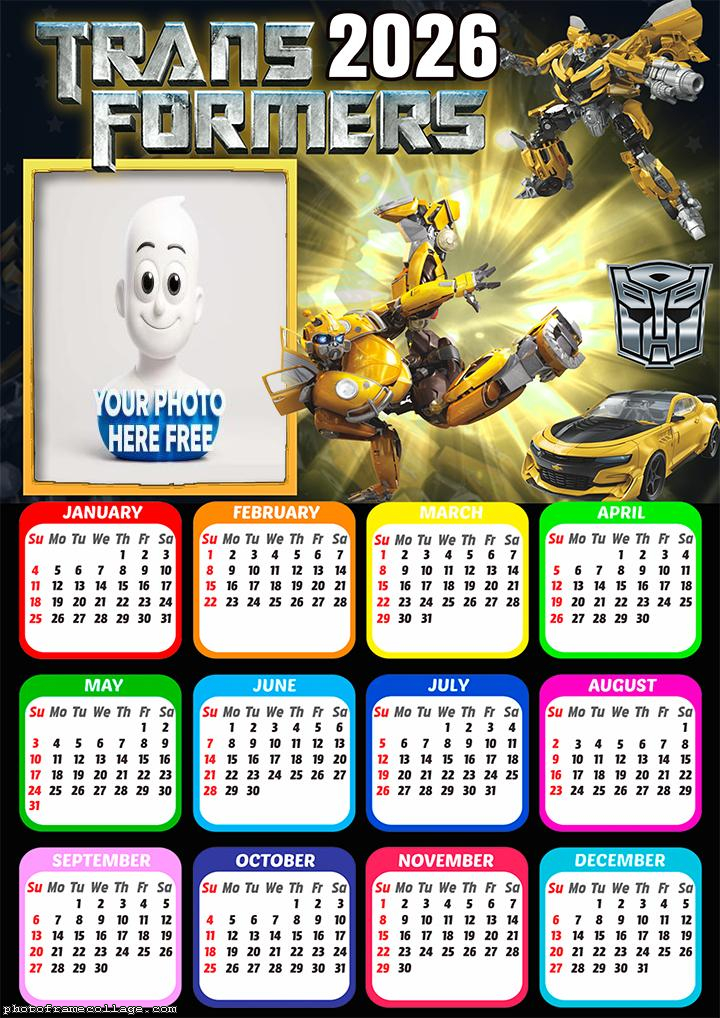 Calendar 2026 Trasnformer Bumblebee Making Pictures