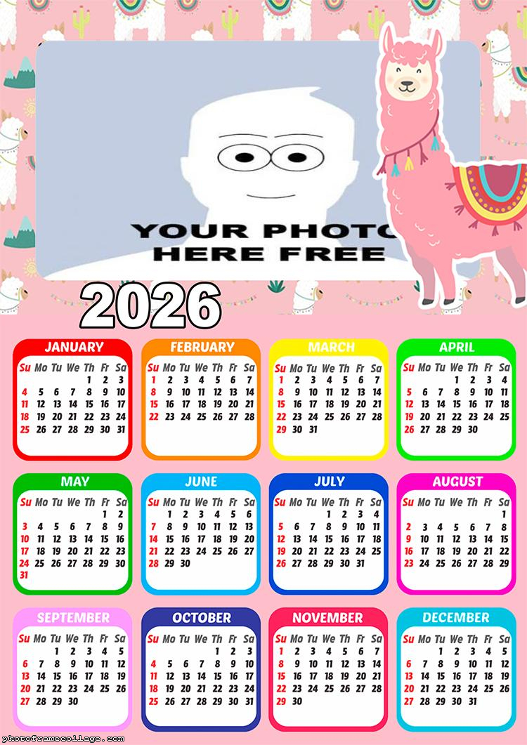 Calendar 2026 Lhama
