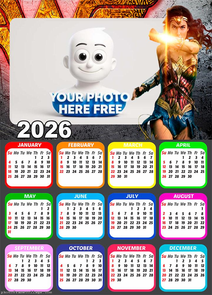 Calendar 2026 Wonder Woman