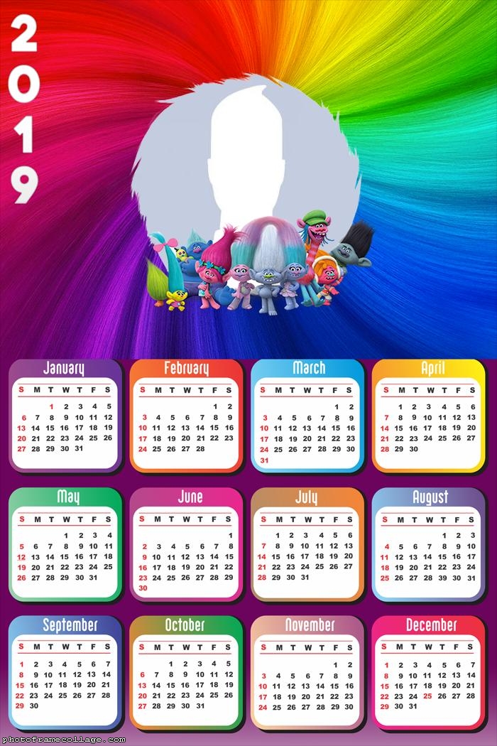 Trolls Calendar 2019 Picture Frame