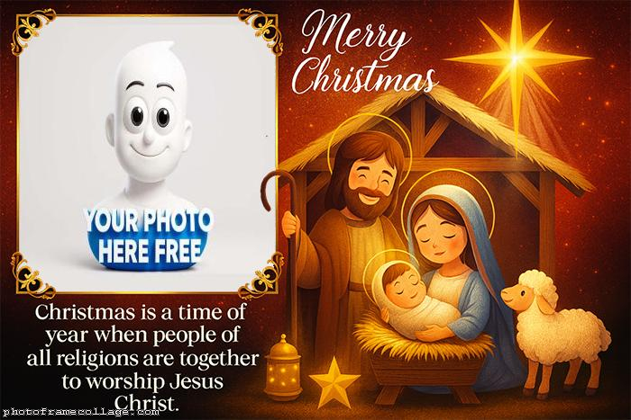 To Worship Jesus Christ Merry Cristmas digital photo frame