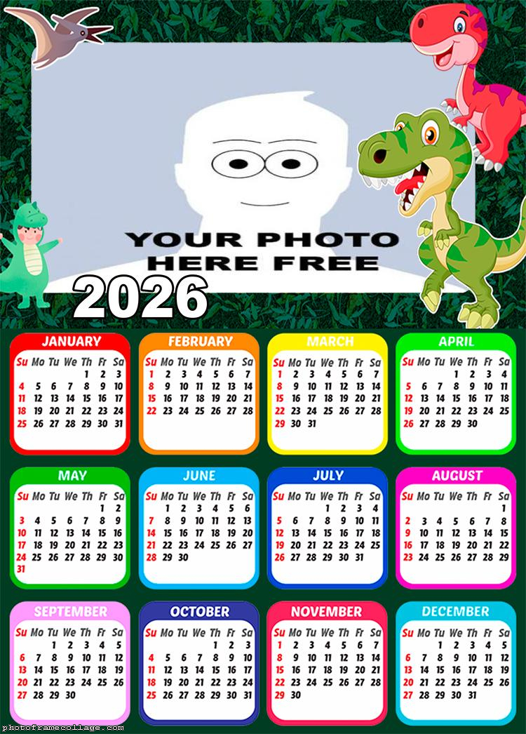 Calendar 2026 Baby Dinosaur