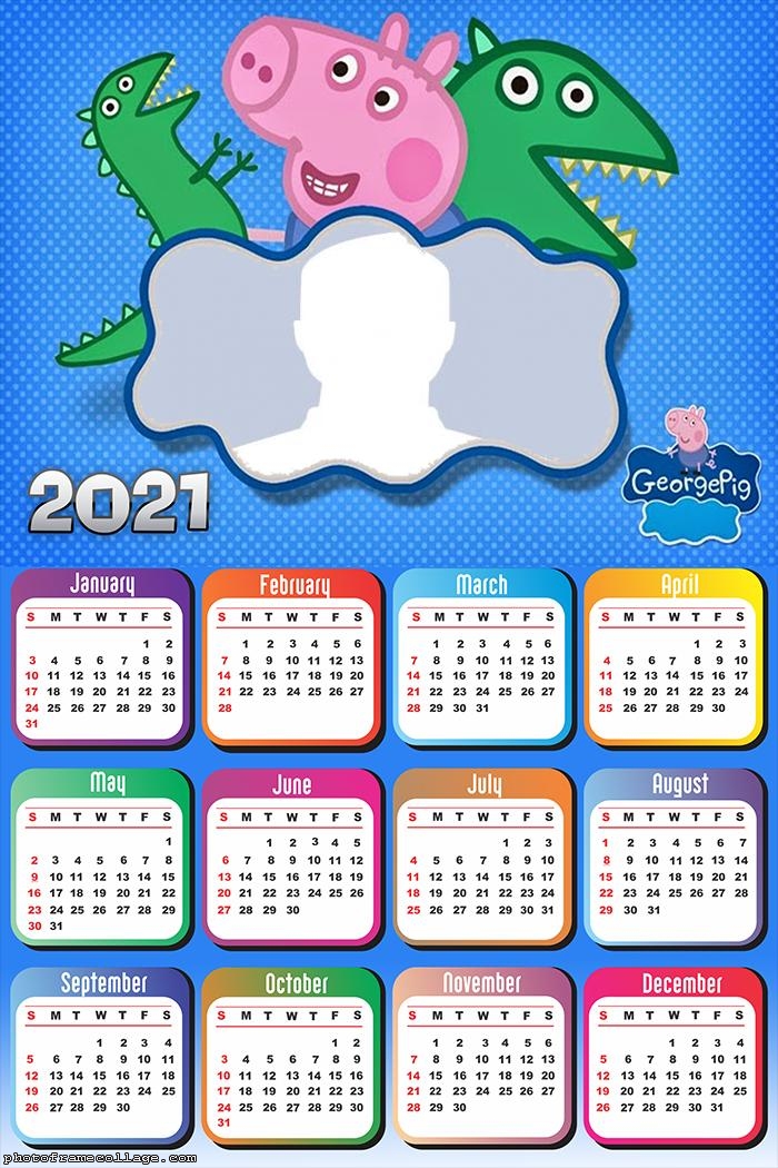 Calendar 2021 George Peppa Pig