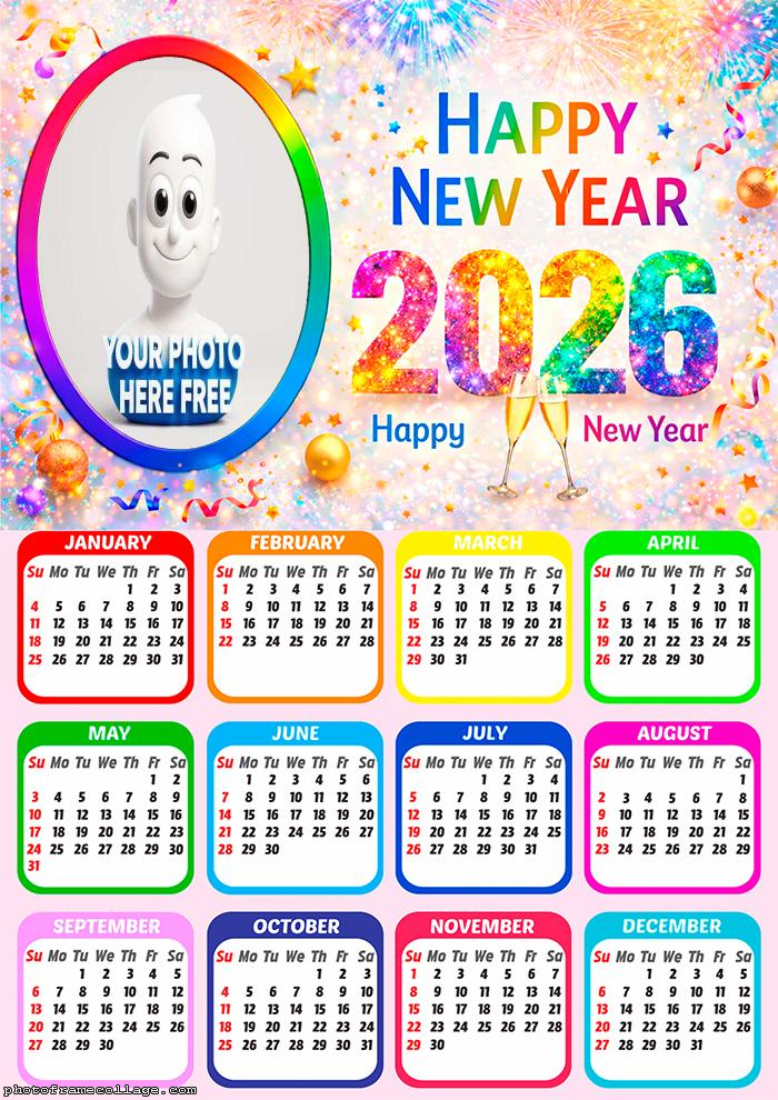 Calendar 2026 Color Happy New Year 2026